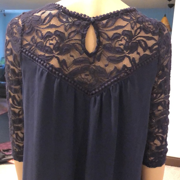 Miami Navy Blue Dress with Lace size Medium - Picture 3 of 8